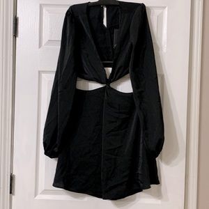 Emory Park Cut Out Mini Puffed Sleeve Dress L